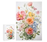 Rompecabezas para Adultos 1000 PCS Wild Flower Pink Blue Red Rompecabezas para Adultos Juguetes Antiestrés Decoración del Hogar Cumpleaños Y Navidad 1000 PCS