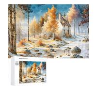 Rompecabezas para Adultos 1000 PCS Winter Cottage Serenity Rompecabezas para Adultos Juegos Divertidos Pero Regalos Divertidos Y Humorísticos para Amigos Y Familiares 1000 PCS