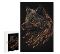 Rompecabezas para Adultos 1000 PCS Wolf Black Gold Rompecabezas para Adultos Juego De Ingenio Regalos para Mujeres Regalos para Amigos Y Familiares 1000 PCS