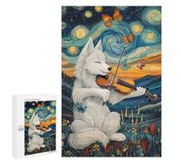 Rompecabezas para Adultos 1000 PCS Wolf Playing Violin Rompecabezas para Adultos Juguetes Antiestrés Mejora La Memoria Regalos De Cumpleaños Y Únicos 1000 PCS