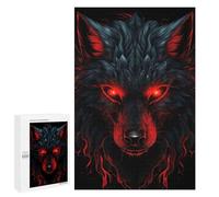 Rompecabezas para Adultos 1000 PCS Wolf Red and Black Animals Rompecabezas para Adultos Juegos Familiares Regalo De Cumpleaños Regalos De Cumpleaños 1000 PCS