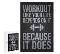 Rompecabezas para Adultos 1000 PCS Workout Like Your Life Depends On It, Gym Motivation Rompecabezas para Adultos Juegos Familiares Pero Divertidos Y Humorísticos Difíciles Y Desafiantes 1000 PCS