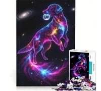 Rompecabezas para Adultos 1000 Perro Flat-Coated Retriever Cósmico, Juego de ingenio, Interacción Entre Padres e Hijos, Fortalece el Amor Entre Parejas 50x75cm
