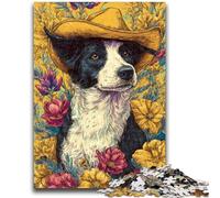 Rompecabezas para Adultos 1000 Perros Vaqueras en Flores Silvestres Adecuado para Mayores de 14 años Juegos Familiares Oferta como Regalo para Toda la Familia 50x75cm