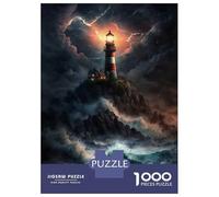 Rompecabezas para Adultos 1000 Piezas A Lighthouse in A Storm V5 Rompecabezas Juegos Relajantes Corte De Precisión Cumpleaños Y Navidad 70x50cm/1000pcs