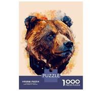 Rompecabezas para Adultos 1000 Piezas Abstract Brown Bear Art Rompecabezas Juguete Decoración De Pared Vacaciones En Casa Matar El Tiempo Juego Desafiante Regalos 38x26cm/1000pcs