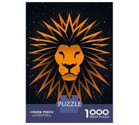 Rompecabezas para Adultos 1000 Piezas Abstract Lion Vector Portrait with Spiked Mane Rompecabezas para Adolescentes Juegos Relajantes Una Obra De Arte Cumpleaños Y Navidad 70x50cm/10