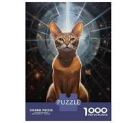 Rompecabezas para Adultos 1000 Piezas Abyssinian Cat Portrait Rompecabezas Juguete Decoración De Pared Vacaciones En Casa Matar El Tiempo Juego Desafiante Regalos 52x38cm/1000pcs