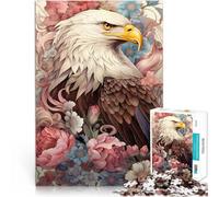 Rompecabezas para Adultos 1000 Piezas águila Calva Entre Flores Juegos educativos Juguetes de Bricolaje Regalo de Obra de Arte 38x26cm