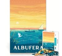 Rompecabezas para Adultos,1000 Piezas,Albufera,Valencia,España,lámina artística de Viaje,Arte de Bordes precisos,Juego de Habilidad Mental,Juego Tranquilo,Regalo de cumpleaños para la Mente (38x52cm)