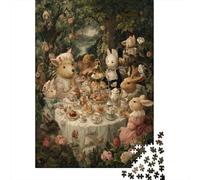 Rompecabezas para Adultos 1000 Piezas Alice in Wonderland Tea Party Rompecabezas para Adultos Juegos Relajantes Que Mejoran La Memoria Regalos Y Cumpleaños Únicos 70x50cm/1000pcs