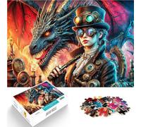 Rompecabezas para Adultos 1000 Piezas Ama del dragón Steampunk Juguetes educativos de Aprendizaje Regalo de Obra de Arte 38x26cm