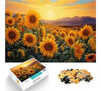 Rompecabezas para Adultos 1000 Piezas Amanecer de Girasol Entrena tu Cerebro y Tus Manos Decoración de Pared cumpleaños y Navidad 38x26cm