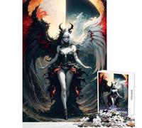 Rompecabezas para Adultos 1000 Piezas ángel gótico y Diablo decoración del hogar Juguetes Regalo para cumpleaños Juego Imposible Potencia el Amor Entre Parejas tamaño 38x26cm