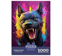 Rompecabezas para Adultos 1000 Piezas Angry Colorful Dog Rompecabezas Juegos Relajantes Corte De Precisión Cumpleaños Y Navidad 38x26cm/1000pcs