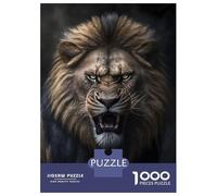 Rompecabezas para Adultos 1000 Piezas Angry Lion Rompecabezas Juguete Decoración De Pared Vacaciones En Casa Matar El Tiempo Juego Desafiante Regalos 52x38cm/1000pcs