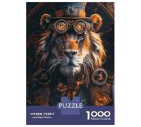 Rompecabezas para Adultos 1000 Piezas Animal Steampunk Lion Rompecabezas para Adultos Juegos Relajantes Regalos para Mujeres Juegos Desafiantes Regalos 52x38cm/1000pcs