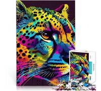 Rompecabezas para Adultos 1000 Piezas Animales guepardos Coloridos para el Juguete de desafío de Juego Educativo Gran Regalo 52x38cm