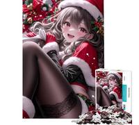 Rompecabezas para Adultos 1000 Piezas Anime Christmas Girl Ayuda al Cerebro Ejercicio Aprendizaje Juego Educativo de Rompecabezas para Mayores de 14 años 38x52cm