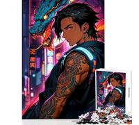 Rompecabezas para Adultos 1000 Piezas Anime Cyberpunk Cyborg Boy Juguetes antiestrés Gran Regalo para Juegos educativos Lista de Deseos con Papá Noel tamaño 50x75cm