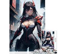Rompecabezas para Adultos 1000 Piezas Anime Cyberpunk Girl Toy Decoración de Pared Gran Regalo para Juegos Juego Familiar con póster a Juego y Hoja de Trivia Tamaño 38x52cm
