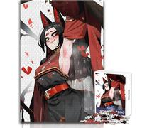 Rompecabezas para Adultos, 1000 Piezas, Anime Fox Girl en Rojo y Negro, Juguete, Juego Intelectual, decoración del hogar, Regalo de Amigo Secreto, tamaño 38x52cm