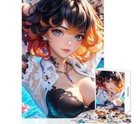 Rompecabezas para Adultos 1000 Piezas Anime Girl in Pool Toy Wall Decor Regalos de Amigo Secreto Juegos relajantes Colección de Artistas Bellas Artes Tamaño 38x26cm