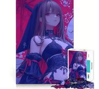 Rompecabezas para Adultos 1000 Piezas Anime Girl with Red Umbrella Gaming Exact Cut Art Focus Fun Game Relax Time Game Christmas Wall Decor (38x26cm)