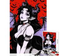 Rompecabezas para Adultos 1000 Piezas Anime gótico Chica Vampiro Decoración del hogar Juguetes Regalo para cumpleaños Juegos Familiares Actividades Divertidas en casa tamaño 50x75cm