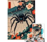 Rompecabezas para Adultos 1000 Piezas araña Rompecabezas japonés Ukiyo-e para Adultos Juguetes de Bricolaje desafío difícil Oferta como Regalo para Toda la Familia (tamaño 38x26cm)
