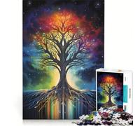 Rompecabezas para Adultos 1000 Piezas Árbol de la Vida de la Galaxia Cósmica, Juego Familiar, Mejora la Memoria, Regalo Ideal para Toda la Familia 38x52cm