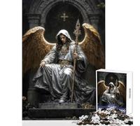 Rompecabezas para Adultos 1000 Piezas Arcángel Divino Azrael decoración del hogar Juguetes Regalos para Mujeres y Hombres Juego práctico para cumpleaños y Navidad tamaño 38x26cm