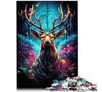 Rompecabezas para adultos 1000 piezas Art Alce Puzzle de actividades familiares 50x70cm Alivio del Estrés Staycation Matar Tiempo para Jóvenes de 14 Años