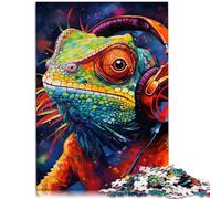 Rompecabezas para adultos 1000 piezas Art Chameleon juego de rompecabezas decoración de pared, regalos de cumpleaños y Navidad únicos para adolescentes de 14 años y mayores, 26 x 38 cm