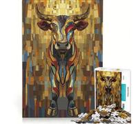 Rompecabezas para Adultos, 1000 Piezas, Arte Abstracto de Toro Tauro, Juego práctico, para divertirse en Familia, para Fortalecer el Amor Entre Parejas 38x26cm
