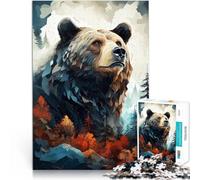 Rompecabezas para Adultos 1000 Piezas Arte Animal de Oso Matar el Tiempo en Vacaciones en casa Interacción Entre Padres e Hijos 38x26cm