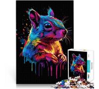 Rompecabezas para Adultos 1000 Piezas Arte Colorido de Ardillas Juegos Divertidos para la Familia Juego de desafío único 75x50cm