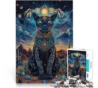 Rompecabezas para Adultos 1000 Piezas Arte de fantasía de la Pantera Negra Aprendizaje Educativo Lista de Deseos con Papá Noel 38x26cm