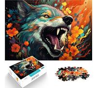 Rompecabezas para adultos, 1000 piezas, arte de flores, diablo, lobo, aprendizaje, rompecabezas educativo, alivio del estrés, 14.95 x 20.47 pulgadas, para adolescentes a partir de 14 años