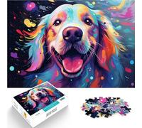Rompecabezas para adultos 1000 piezas Arte de Golden Retrievers Juguetes de Entretenimiento Familiar Colección de artistas, Bellas Artes 14.96" x 20.47"
