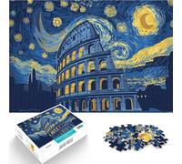 Rompecabezas para Adultos 1000 Piezas Arte de la Noche Estrellada del Coliseo Juego práctico Trato como Regalo para Toda la Familia 38x26cm