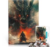 Rompecabezas para Adultos 1000 Piezas Arte de Monstruo dragón samurái Corte de precisión Actividades Divertidas en casa, Regalos de cumpleaños, Regalos de Viaje, 75x50cm