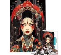 Rompecabezas para Adultos 1000 Piezas Arte Digital Geisha Rompecabezas para Adultos Mejora la Memoria Ayuda a ejercitar el Cerebro 50x75cm