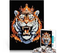 Rompecabezas para Adultos 1000 Piezas Arte Pop del Rey Tigre Matar el Tiempo en Vacaciones en casa Decoración del hogar 75x50cm