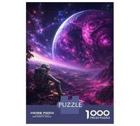 Rompecabezas para Adultos 1000 Piezas Astronaut Gazing at Alien Planet Rompecabezas para Adolescentes Juegos Familiares Difícil Difícil Cumpleaños Y Navidad 70x50cm/1000pcs