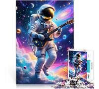 Rompecabezas para Adultos 1000 Piezas Astronauta con Guitarra Entrena tu Cerebro y Tus Manos Trato como Regalo para Toda la Familia 38x26cm