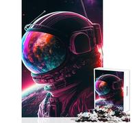 Rompecabezas para Adultos 1000 Piezas Astronauta de neón Juguete Educativo Regalo de cumpleaños Juegos Divertidos fomenta el Amor Entre Parejas tamaño 50x75cm