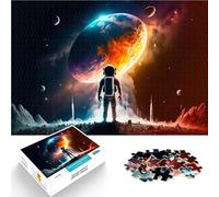 Rompecabezas para Adultos 1000 Piezas Astronauta Espacial Entrena tu Cerebro y Tus Manos Decoración de Pared cumpleaños y Navidad 38x26cm