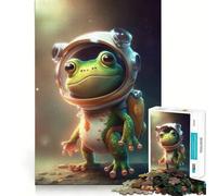 Rompecabezas para Adultos 1000 Piezas Astronauta,Espacio,Rana,Arte de Corte Exacto,Juego Divertido para concentrarse,Juego para Relajarse,Decoración navideña para la Pared (38x52cm)