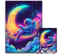 Rompecabezas para Adultos, 1000 Piezas Astronauta Sentado en la Luna, Juego Interactivo Familiar, Rompecabezas, Juguete Educativo, 50x75cm